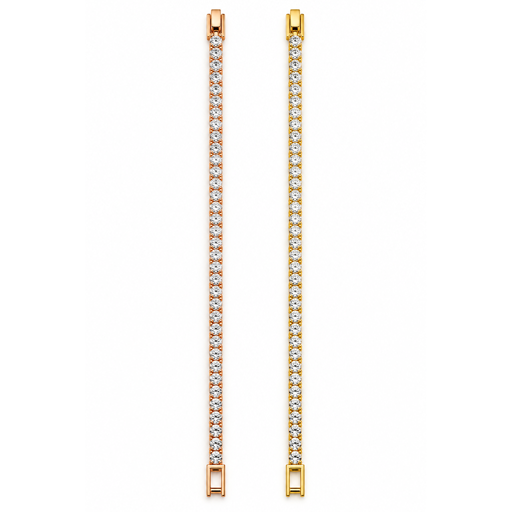 2 Crystal Tennis Bracelet – Gold & Rose Gold