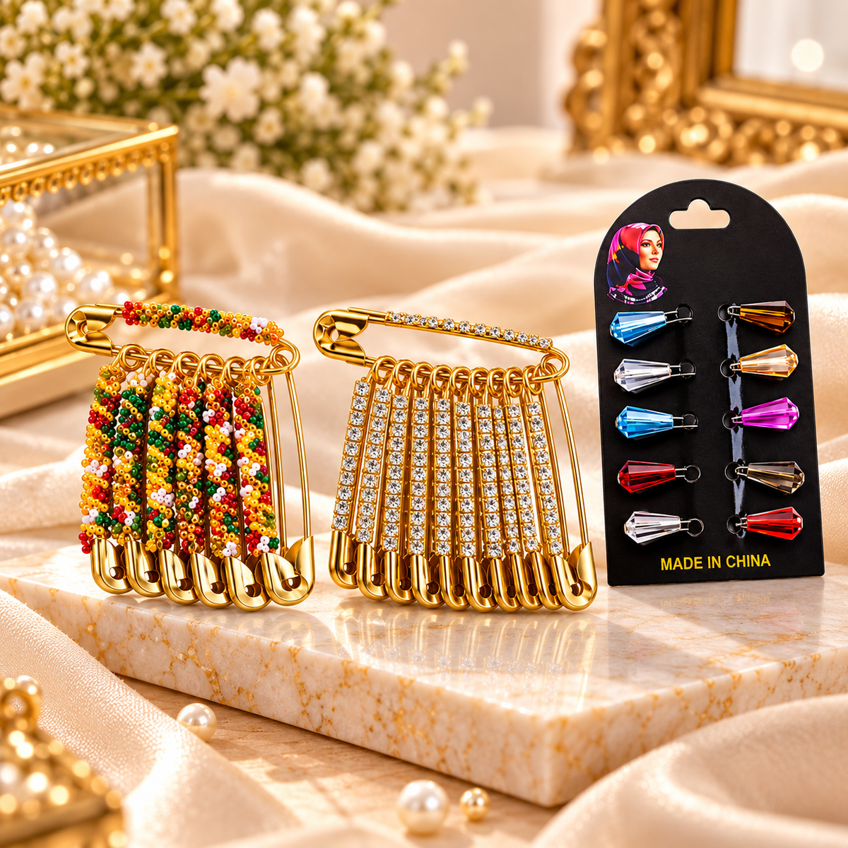 Gold - Sliver Safety Pin Style - Hejab Pins