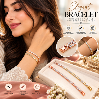 2 Crystal Tennis Bracelet – Gold & Rose Gold