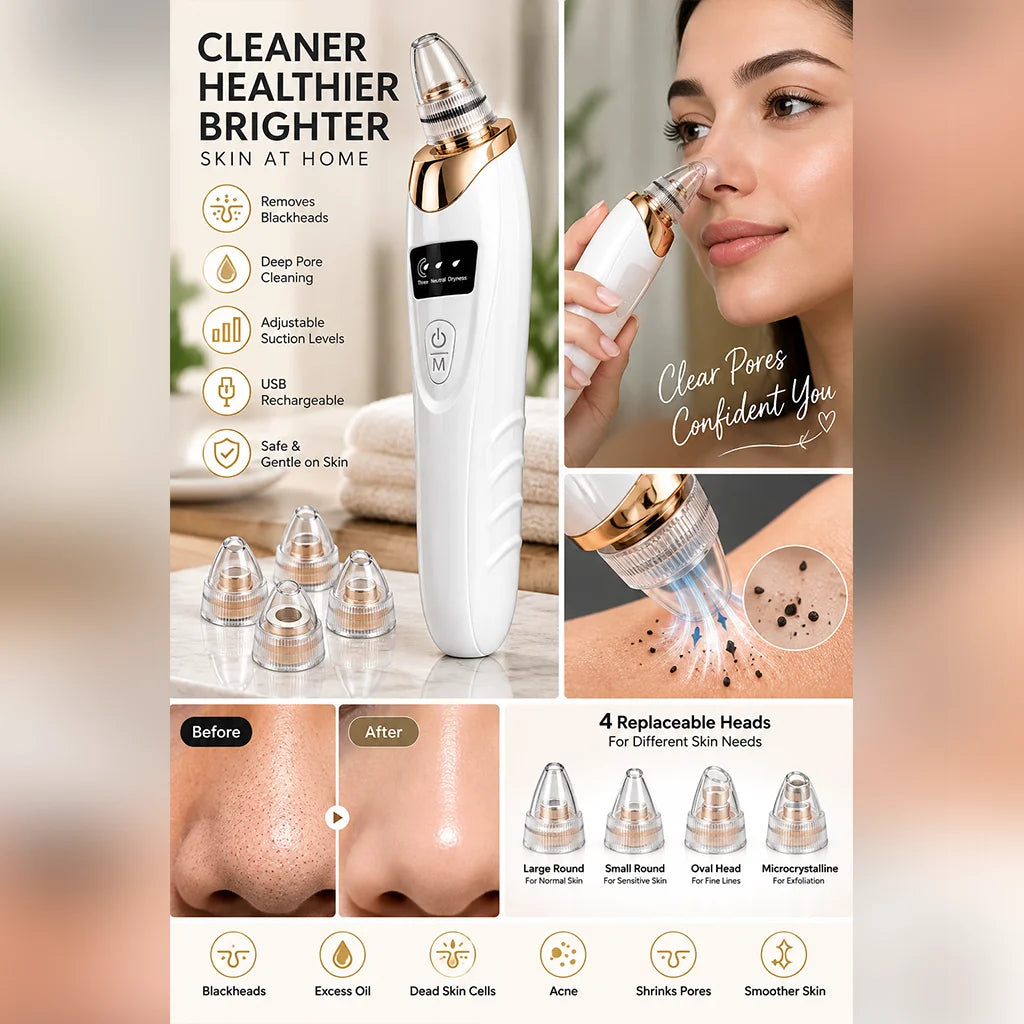 3-in-1  Electric Blackhead Remover & Facial Pore Vacuum Cleaner
