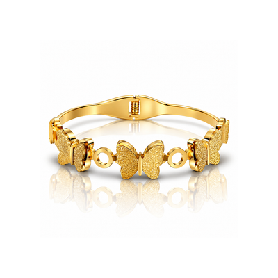 2Pcs Set - Gold Butterfly Charm Bracelet