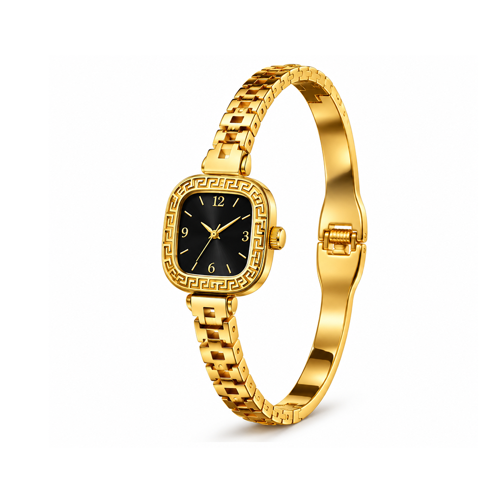2Pcs - Gold Square Greek Pattern Bracelet